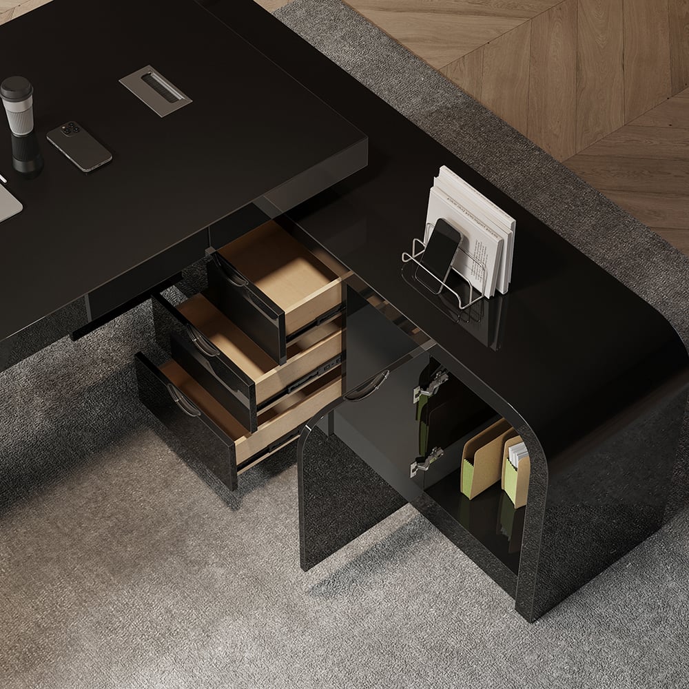 Customer Reviews for 70.9" Black L-shaped Modern Executive Desk Right Hand & Reclining Leather Office Chair