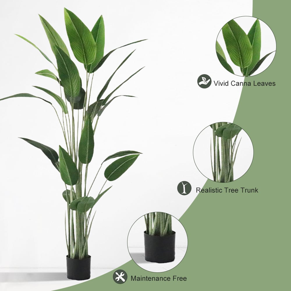 Questions and Answers for 1800mm Artificial Canna Tree 1 Piece Faux Plastic Indoor & Outdoor Plant