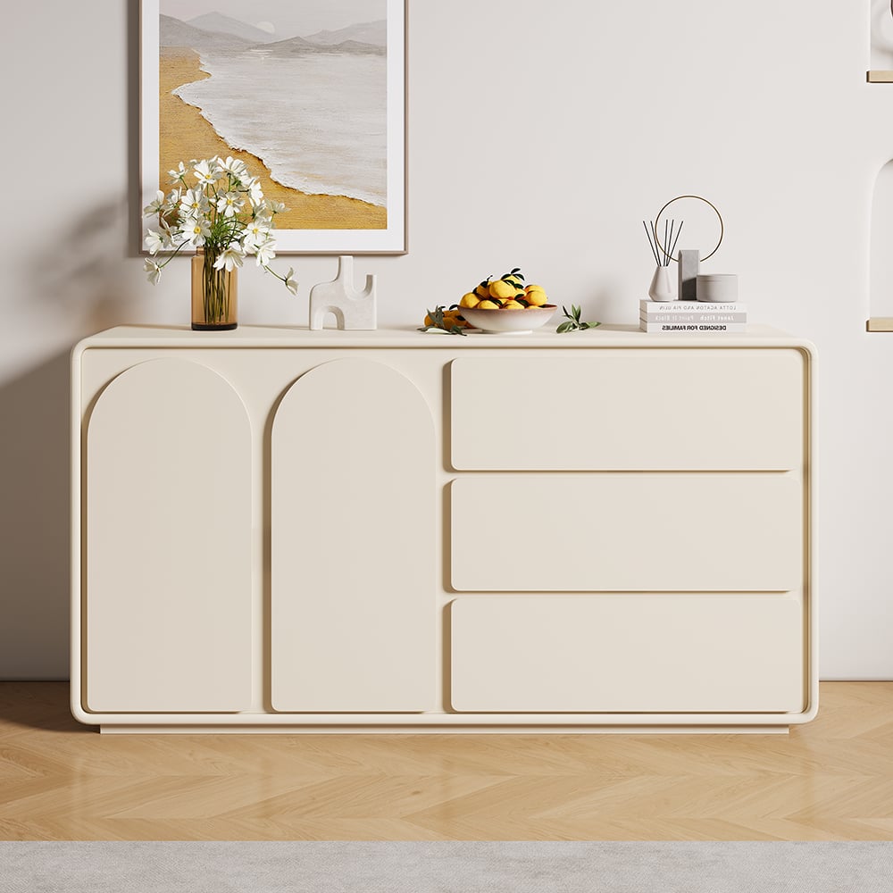 Questions and Answers for 1505mm Modern Off White Sideboard Buffet with Storage Credenza Arch Door