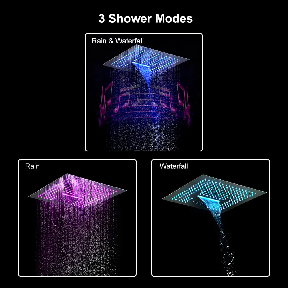 Domande e risposte per Sistema doccia da 16" montato a soffitto in cromo lucido termostatico a 4 funzioni