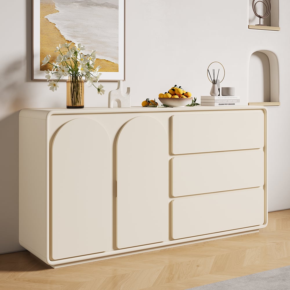 Questions and Answers for 1505mm Modern Off White Sideboard Buffet with Storage Credenza Arch Door