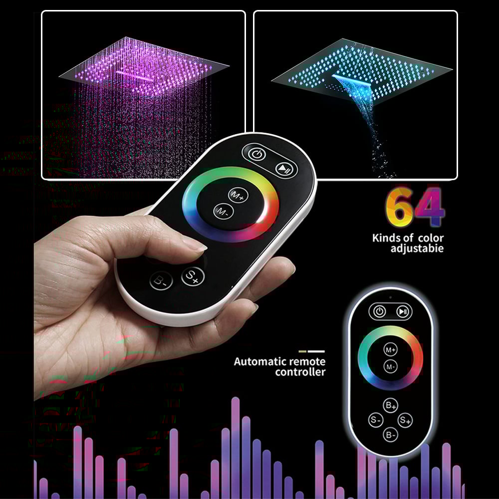 Domande e risposte per Sistema doccia da 16" montato a soffitto in cromo lucido termostatico a 4 funzioni