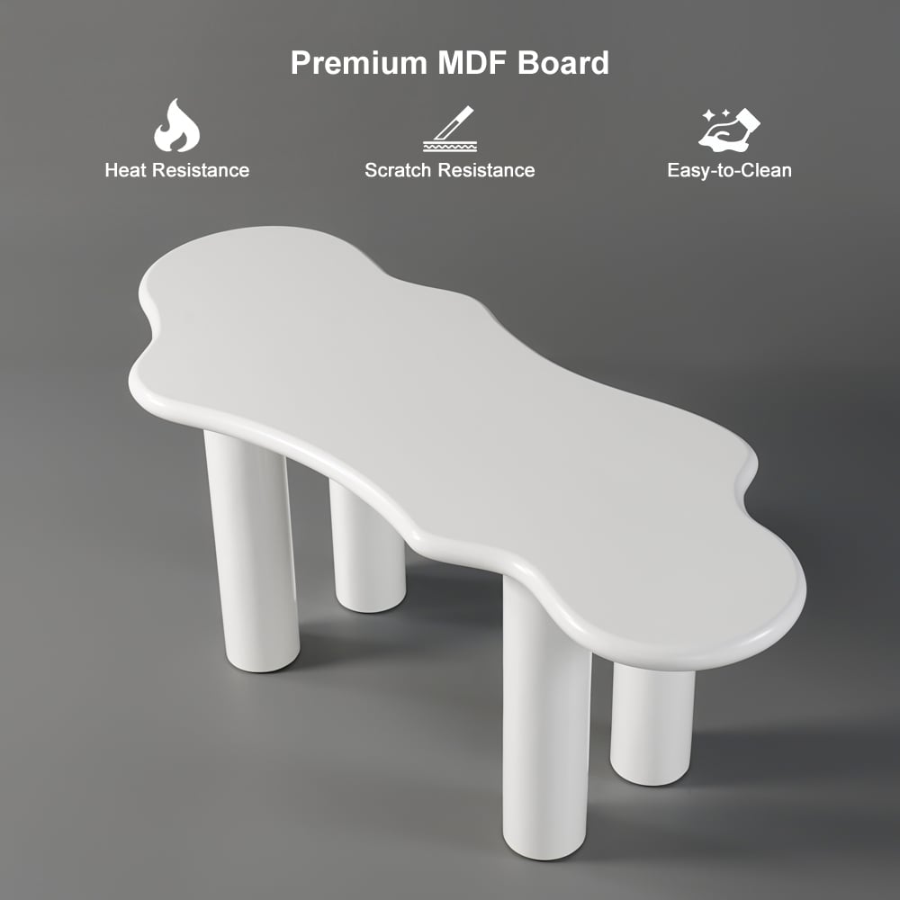 Questions and Answers for Irregular Dining Table 4-Leg 1800mm for 6 Person Japandi White