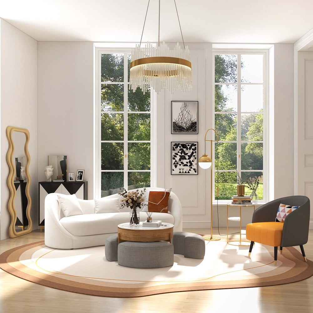 Reseñas de Clientes para Striaged Lámpara moderna de cristal con marco redondo en latón con cables ajustables