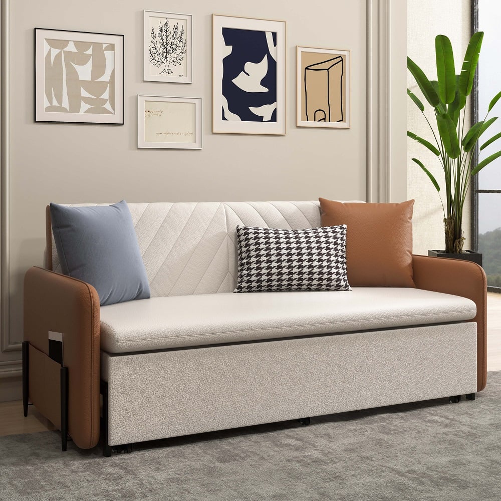 Questions and Answers for 67" Queen 2-Seater Leath-aire Sleeper Sofa