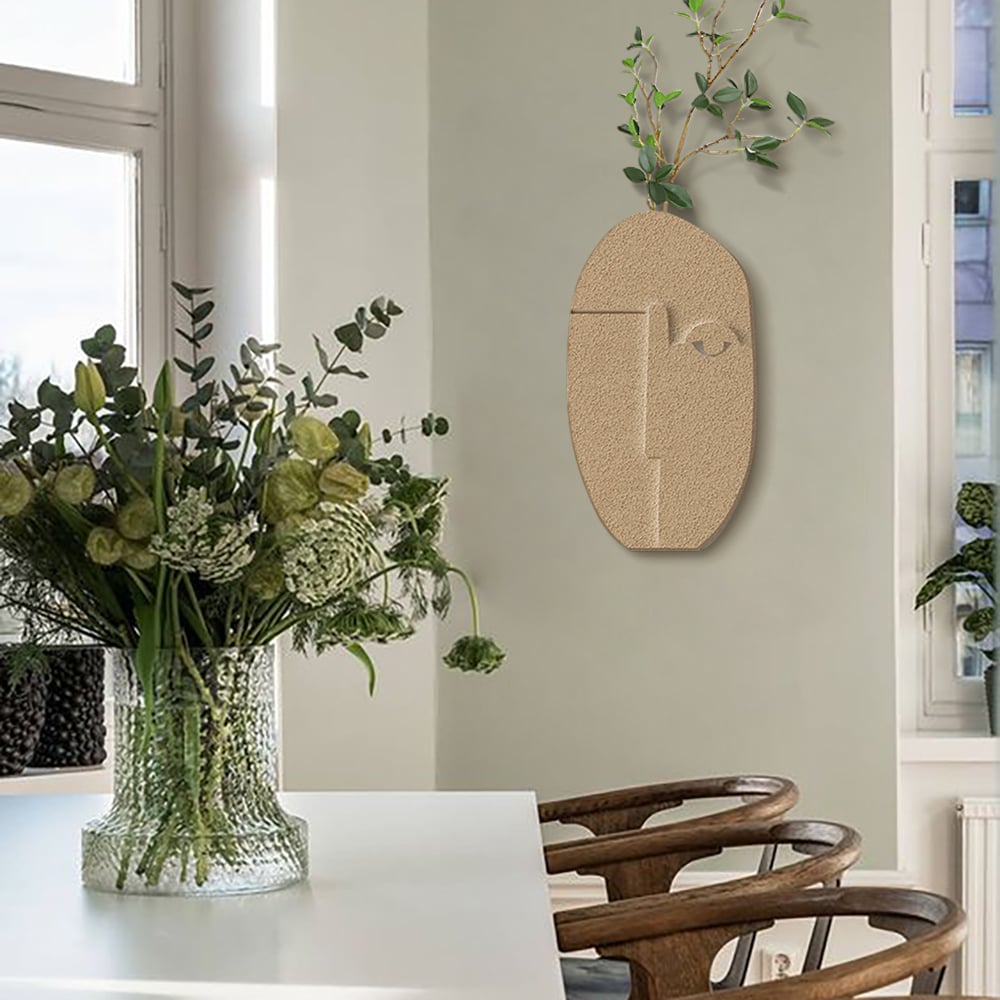 Questions et Réponses pour Sculpture abstraite en grès naturel faite main en 3D avec décoration murale de fausses plantes