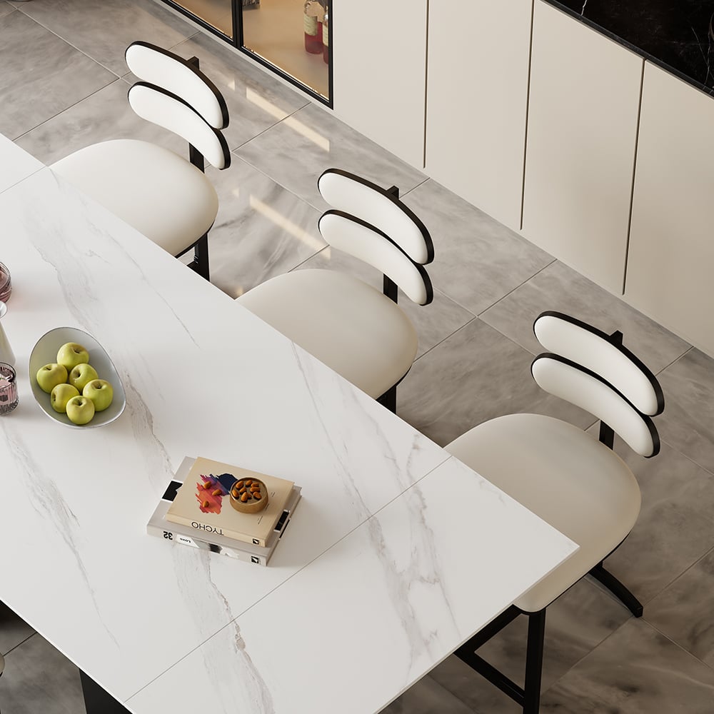 Customer Reviews for Modern Faux Leather White Dining Chairs with Back Side Chair 4-Pieces