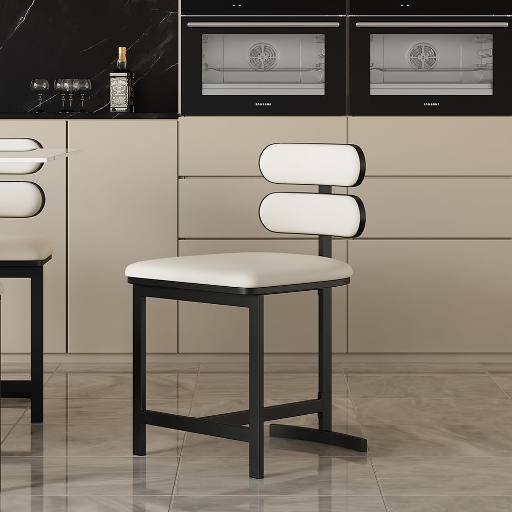 Questions and Answers for Set of 2 Modern Dining Chairs with Faux Leather Upholstery White