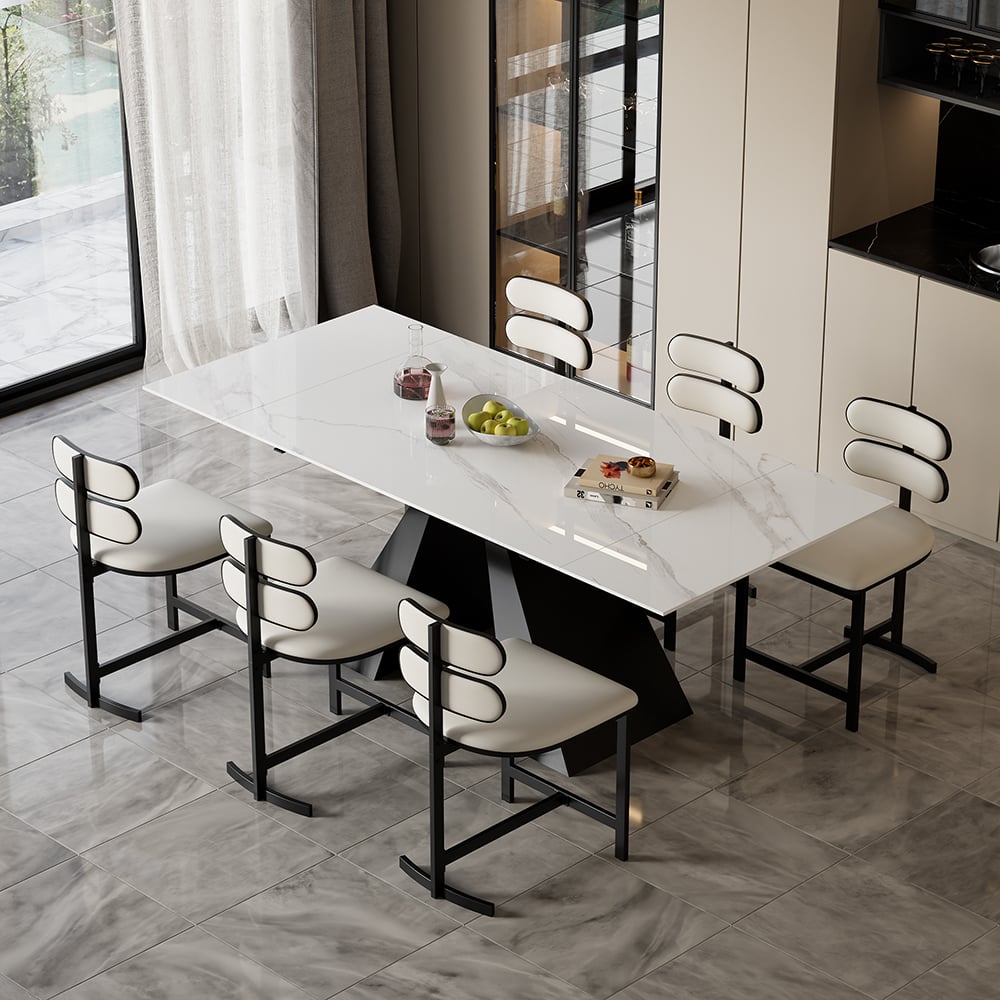 Pytania i odpowiedzi dla Zestaw 6 nowoczesnych krzeseł jadalnych z tapicerką ze sztucznej skóry biały