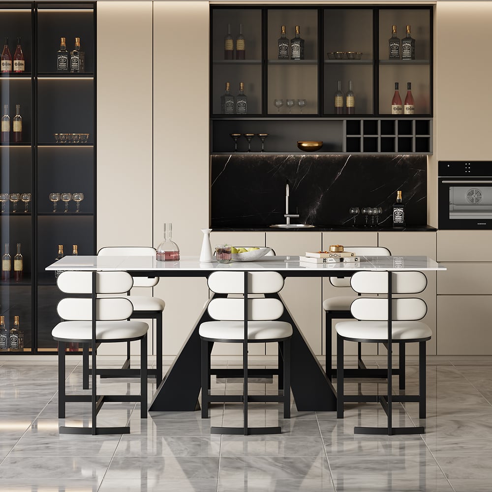 Pytania i odpowiedzi dla Zestaw 6 nowoczesnych krzeseł jadalnych z tapicerką ze sztucznej skóry biały