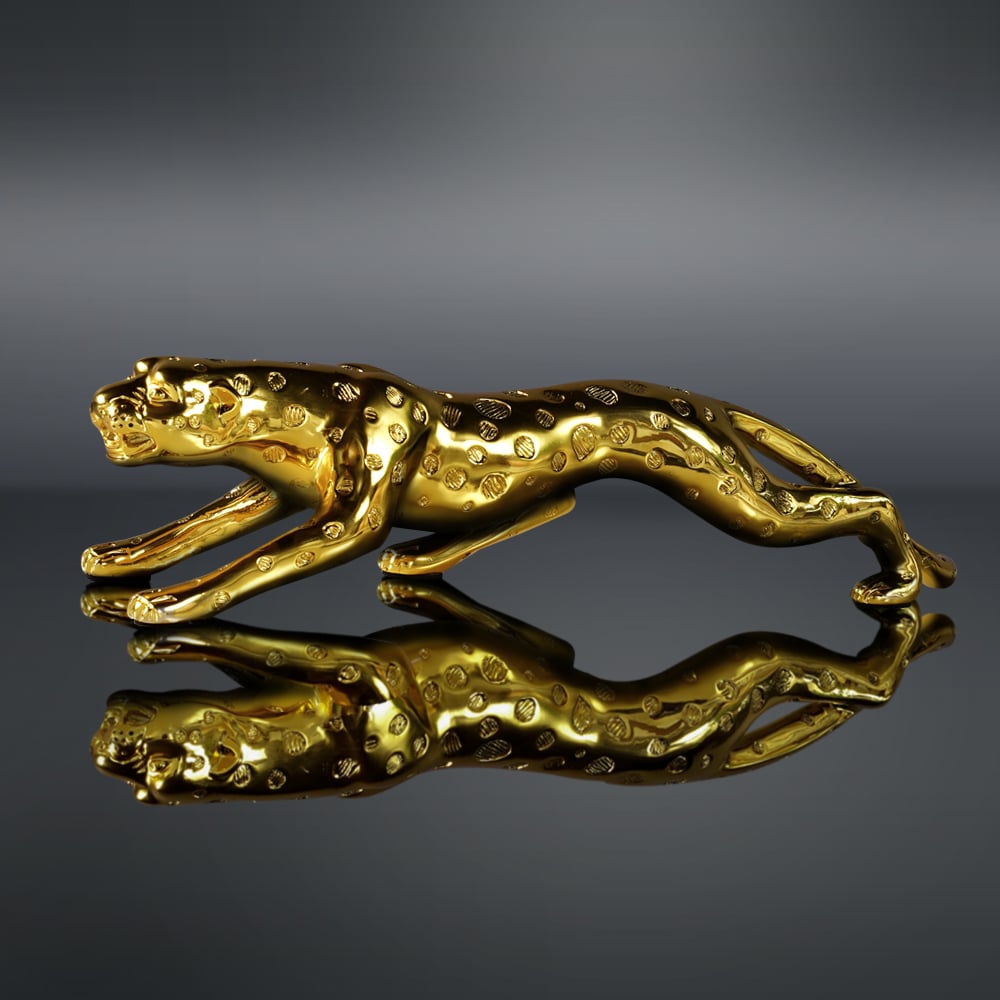 Avaliações de clientes sobre Escultura de leopardo dourado de 16,9 polegadas Estátua de pantera, ornamento de resina, decoração, arte, sala de estar, quarto