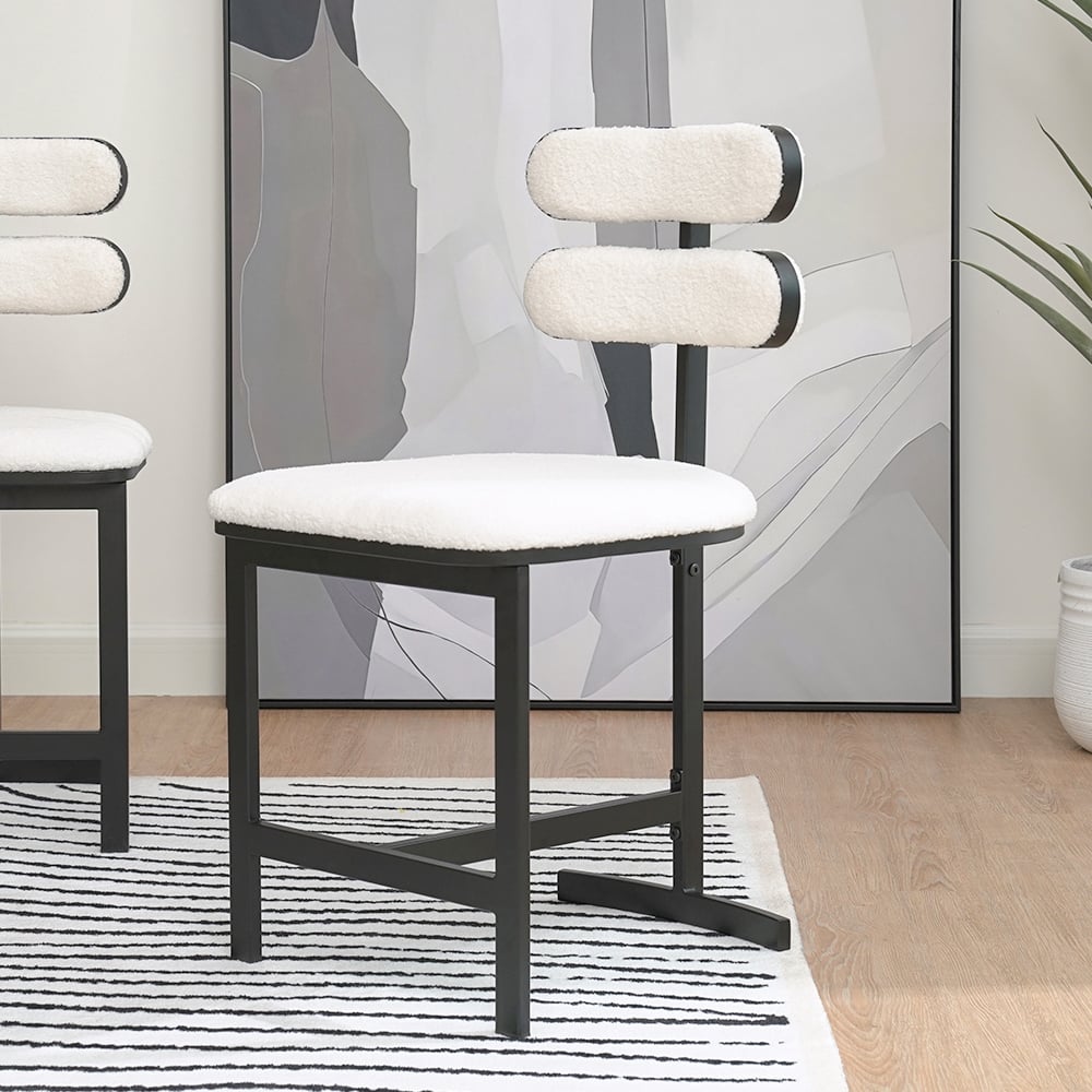 Customer Reviews for Modern Boucle White (Set of 2) Dining Chairs with Back Side Chair