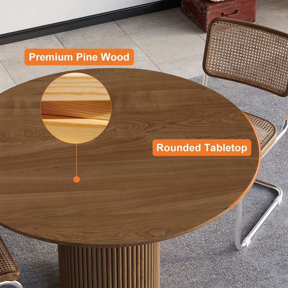 Customer Reviews for Japandi 800mm Round Small Dining Table for 2 Person Walnut Wood Tabletop