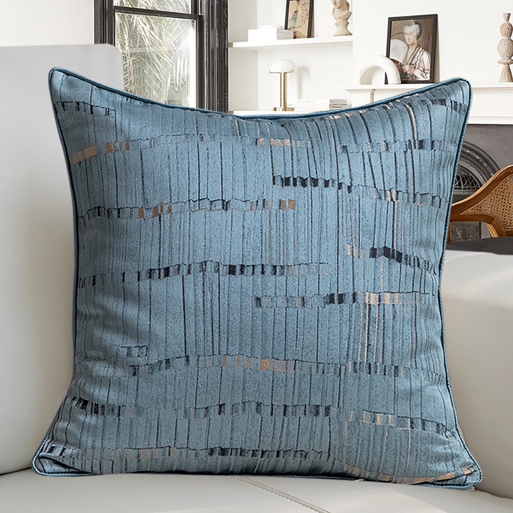 Questions and Answers for Modern Gold Abstract Blue Decorative Throw Pillow Cover Silk Cushion Protector