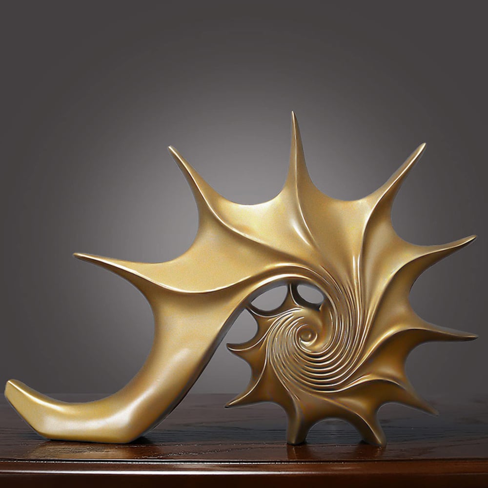 Questions and Answers for 15.9" Gold Shell Conch Sculpture Decor Art Modern Resin Figurine Statue Living Room