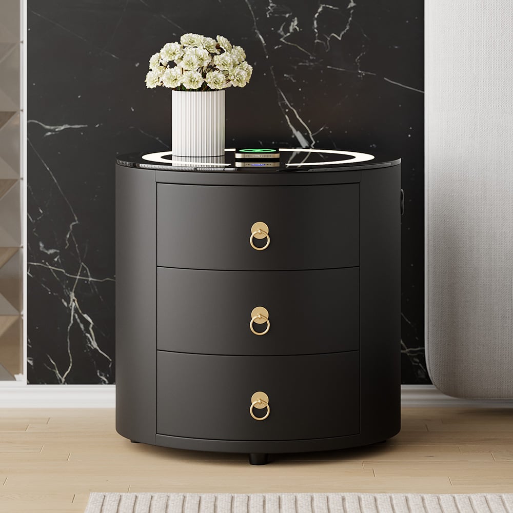 Customer Reviews for Leather 3-Drawer Smart Nightstand with Light & Speaker