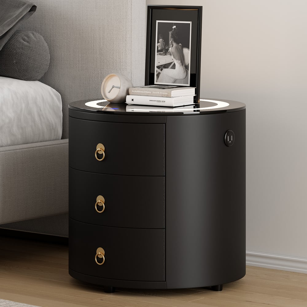 Customer Reviews for Leather 3-Drawer Smart Nightstand with Light & Speaker