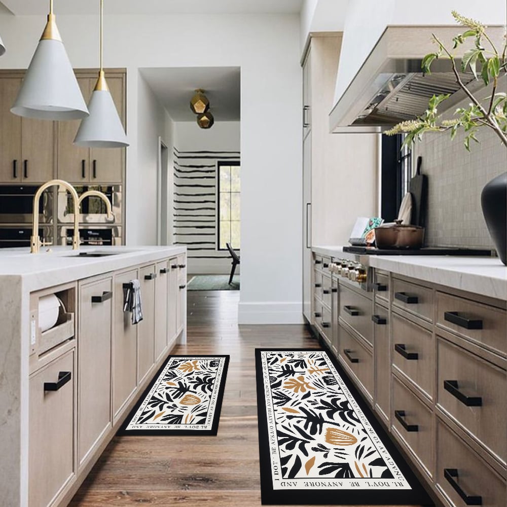 Questions et Réponses pour Ensemble de 2 tapis de cuisine modernes à fleurs, antidérapants, absorbants et larges