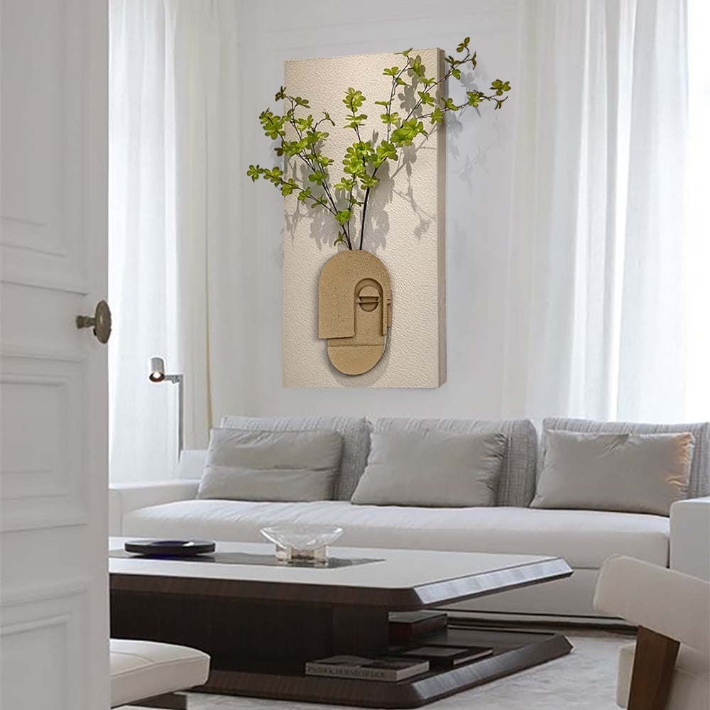 Customer Reviews for 3D Abstract Natural Sandstone Handmade Sculpture with Artificial Plants Wall Decor