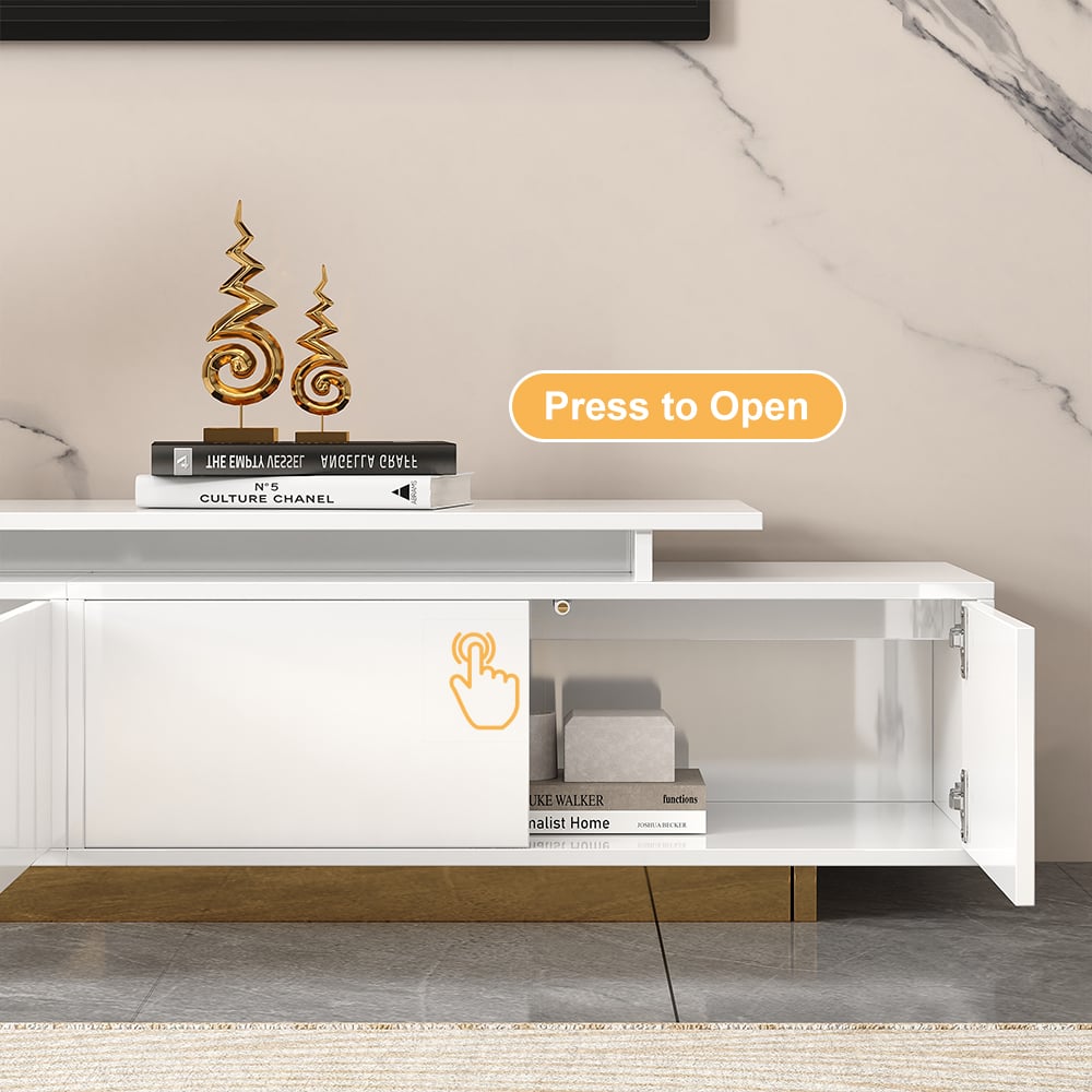 Mordelle Extendable TV Stand with Gold Base & Storage(63"-95") highlight image