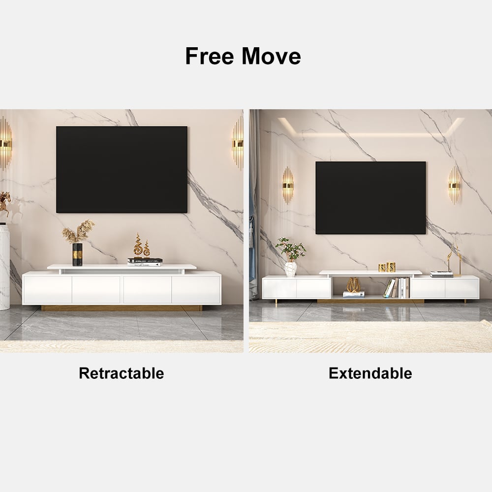 Mordelle Extendable TV Stand with Gold Base & Storage(63"-95") highlight image