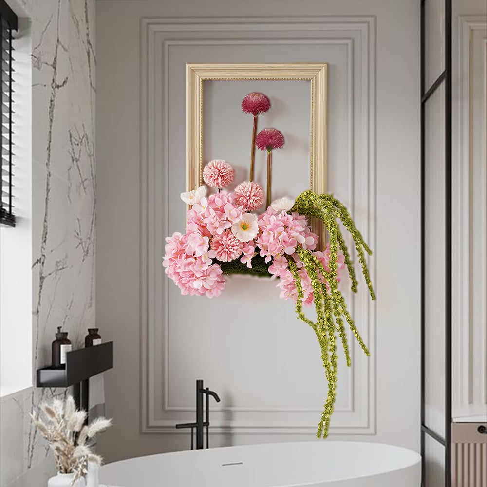 Questions et Réponses pour Faux arrangements floraux roses, décoration murale, fleur artificielle en soie