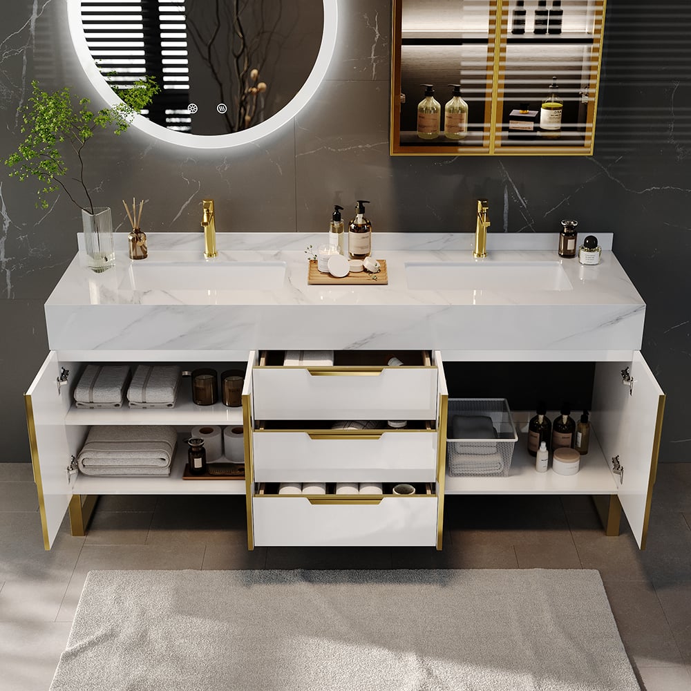 Hodnocení zákazníků pro položku Moderní 1500 mm bílá nástěnná toaleta se zásuvkami dřezem z umělého mramoru