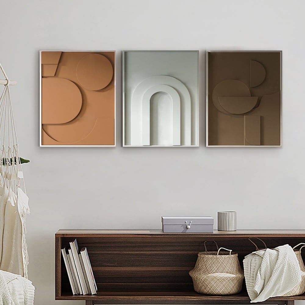 Recensioni dei clienti per Set di 3 pezzi di decorazioni da parete geometriche astratte con stampa su tela moderna per soggiorno
