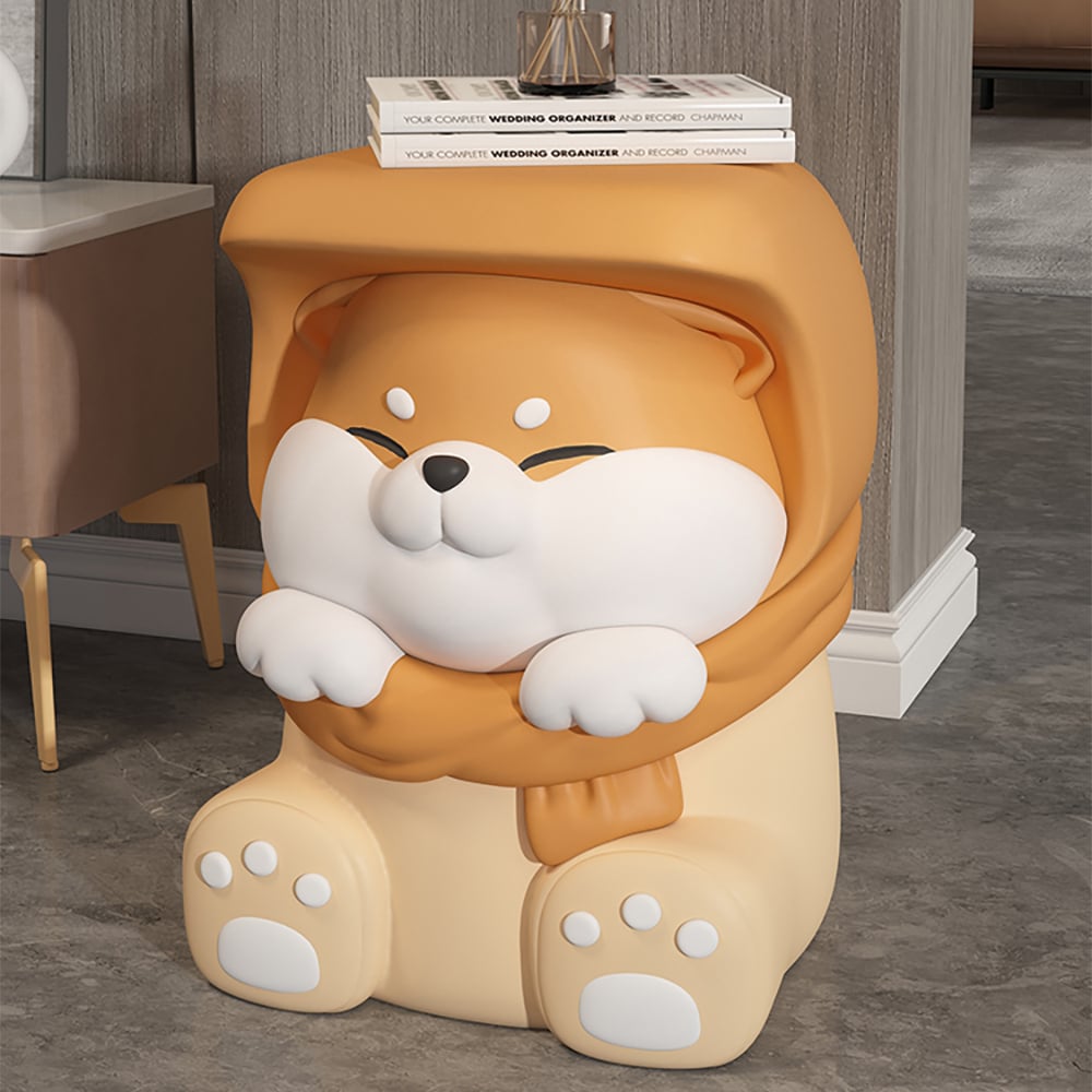 Questions and Answers for Cute Dog Side Table Floor Resin End Table Footstool for Living Room