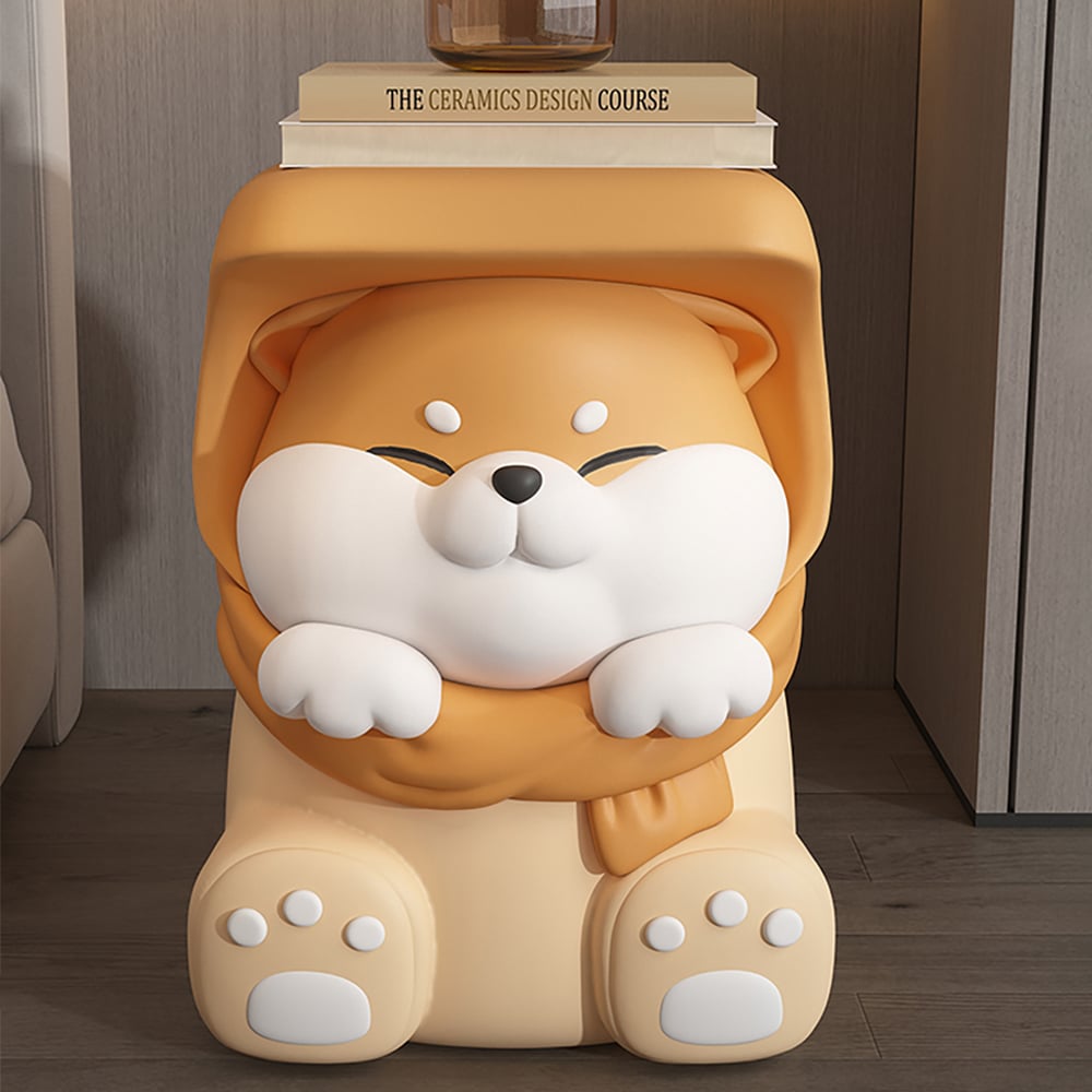 Questions and Answers for Cute Dog Side Table Floor Resin End Table Footstool for Living Room