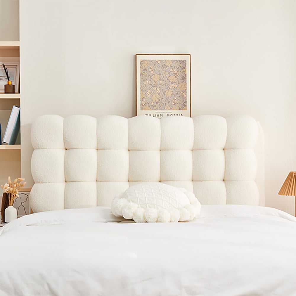 Customer Reviews for Bubbou Modern Queen Tufted Upholstered Boucle Headboard Pillow in White