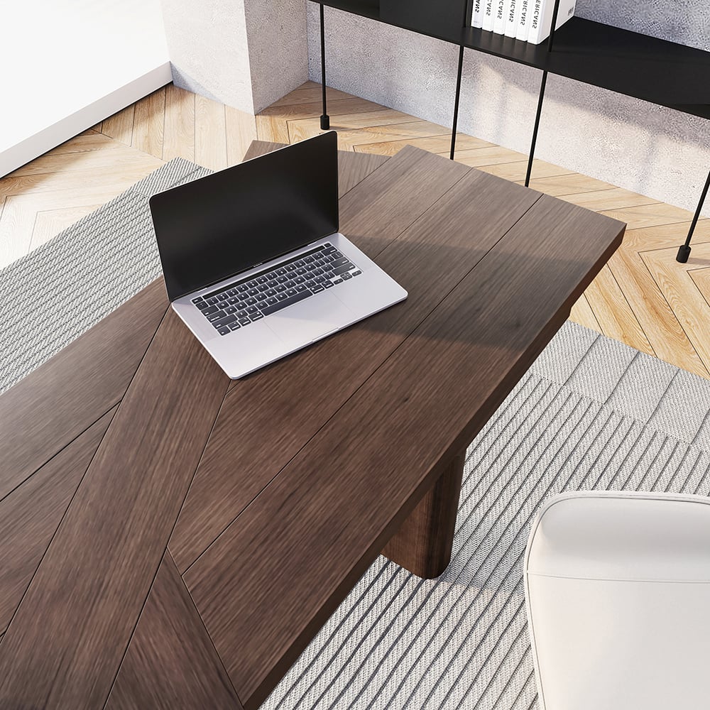 Klantrecensies voor 1525 mm Japans walnoot L-vormig schrijfbureau met 1 lade houten hoekbureau onregelmatig blad