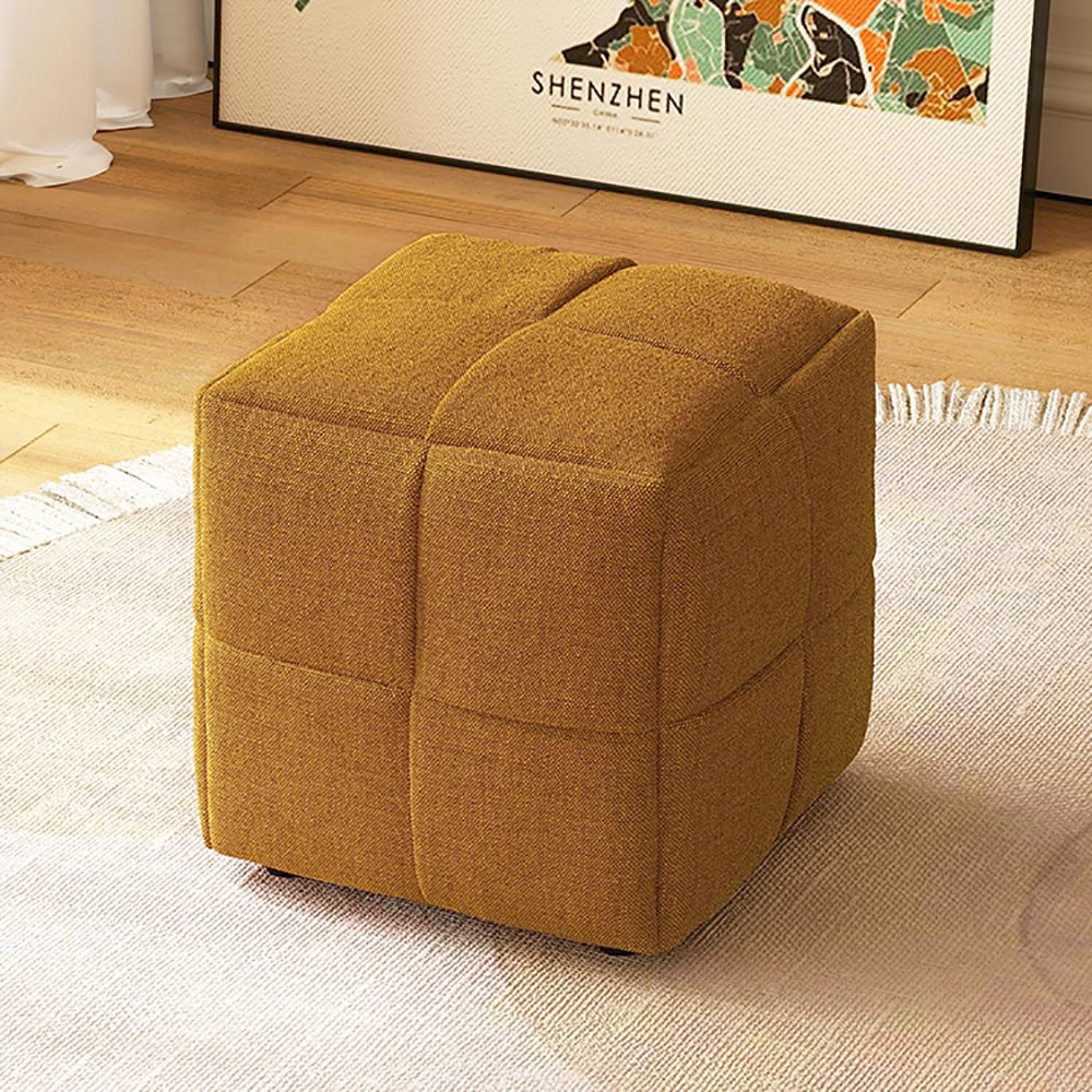Questions et Réponses pour Pouf en lin de 400 mm de large, pouf en forme de cube marron, pouf pour salon