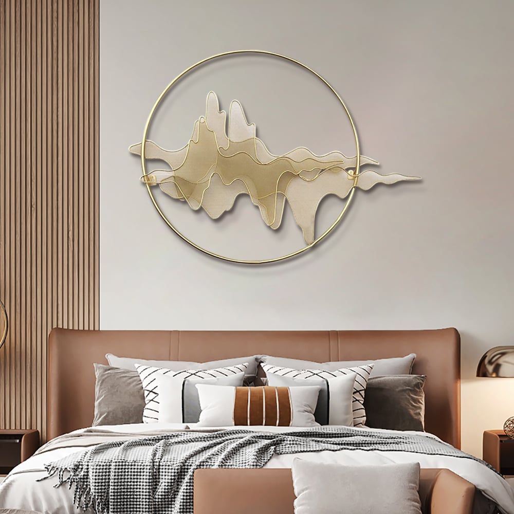 Questions and Answers for Natural Abstract Landscape Wall Decor 3D Gold Metal Wall Art 1000mm x 680mm Living Room