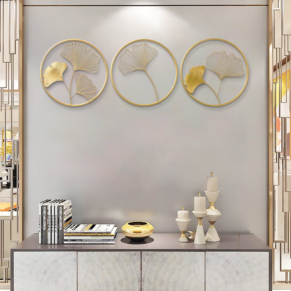 Customer Reviews for 3Pcs Stylish & Artistic Metal Wall Decor with Classic Golden Ginkgo Leaves 455mmW