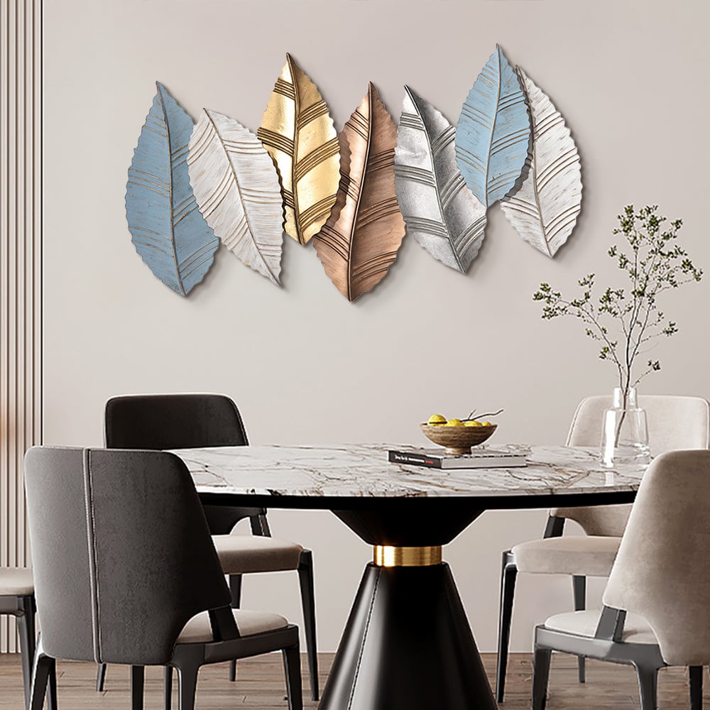 Questions and Answers for 3D Modern Creative Leaves Wall Decor Metal Overlapping Accents