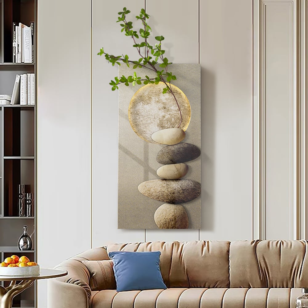 Questions and Answers for 31.5" LED Wall Art Japandi Abstract Geometric Acrylic Stone Shape Decor USB Lighting