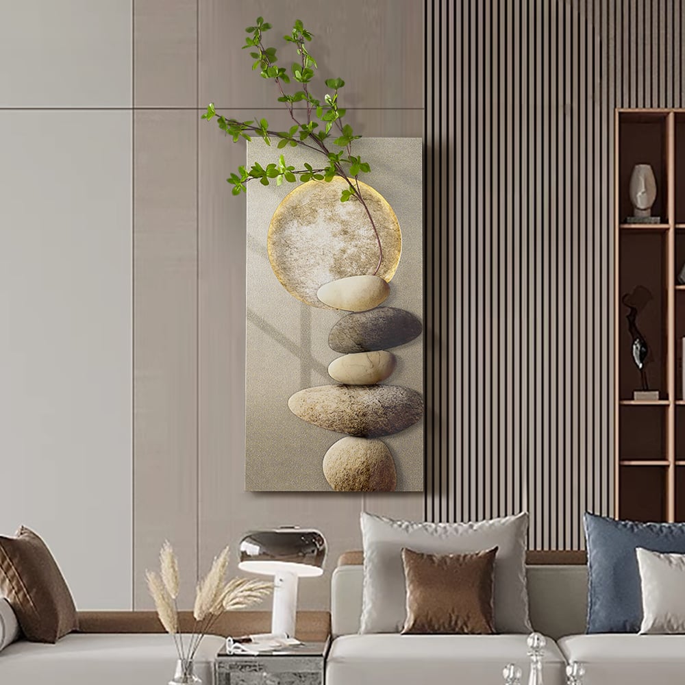 Questions and Answers for 31.5" LED Wall Art Japandi Abstract Geometric Acrylic Stone Shape Decor USB Lighting