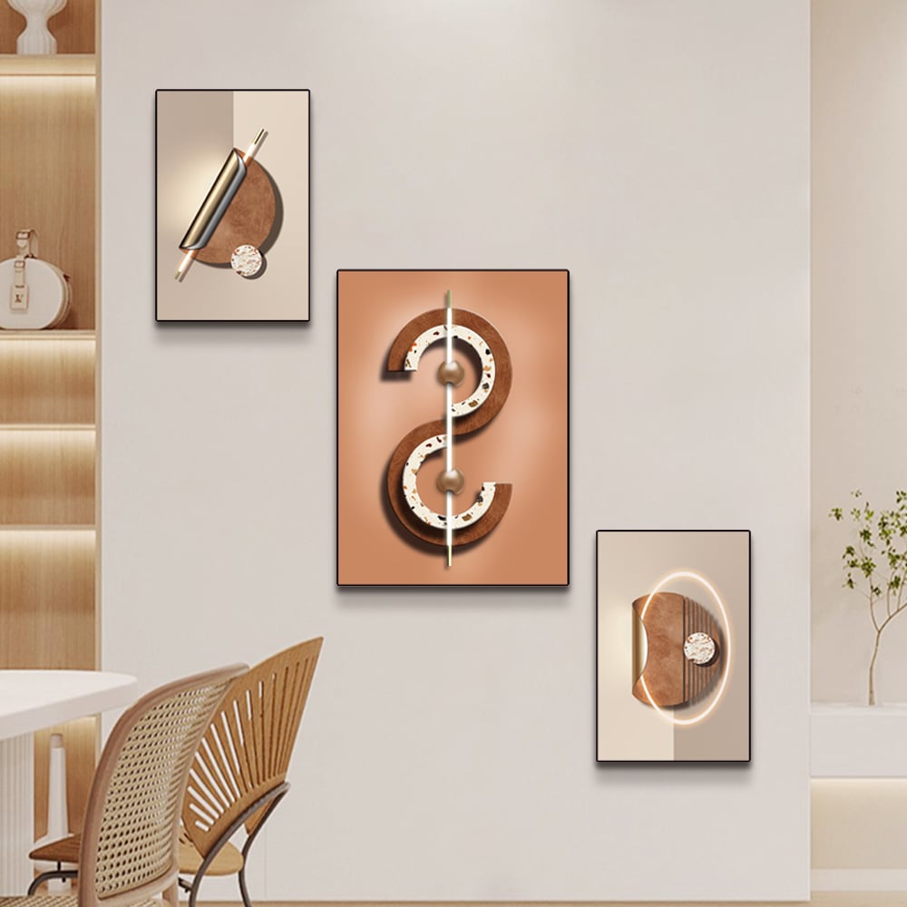 Customer Reviews for 3 Pieces Modern Geometric Abstract Wall Decor Set Canvas Painting with Frame Living Room