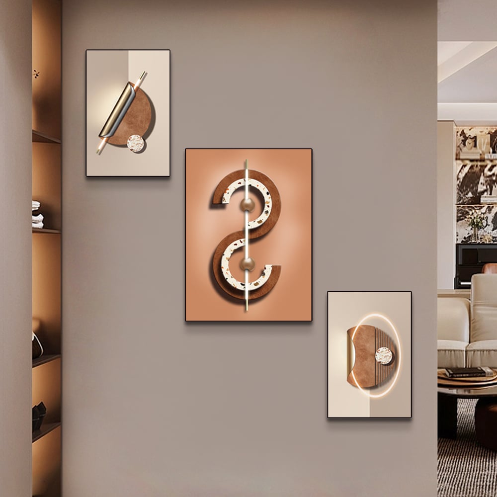 Customer Reviews for 3 Pieces Modern Geometric Abstract Wall Decor Set Canvas Painting with Frame Living Room