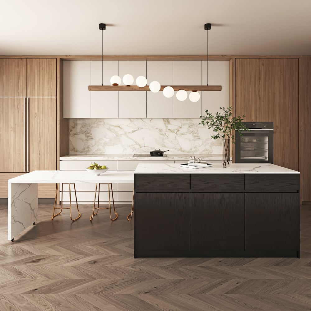 Questions and Answers for Black Extendable Kitchen Island with Sintered Stone Top from 2050 mm to 2680 mm