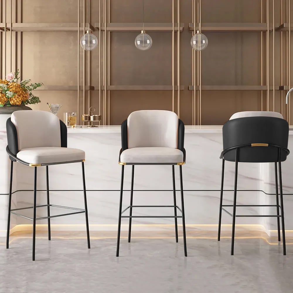 Customer Reviews for Linenic Series Set of 2 Modern PU Leather Bar Stools with Upholstery Black