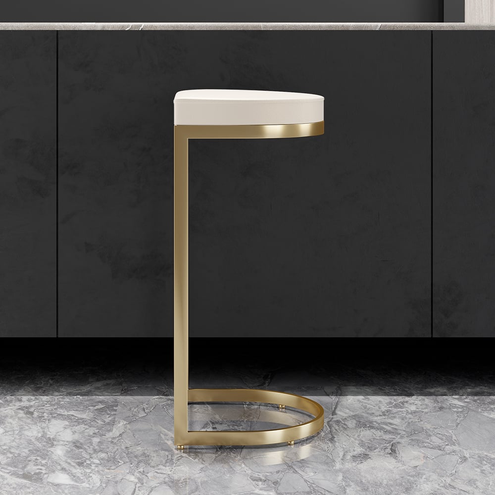 Questions and Answers for Modern Off-White PU Leather Counter Stool Stainless Steel Gold Frame