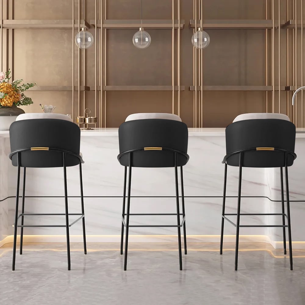 Customer Reviews for Linenic Series Set of 2 Modern PU Leather Bar Stools with Upholstery Black