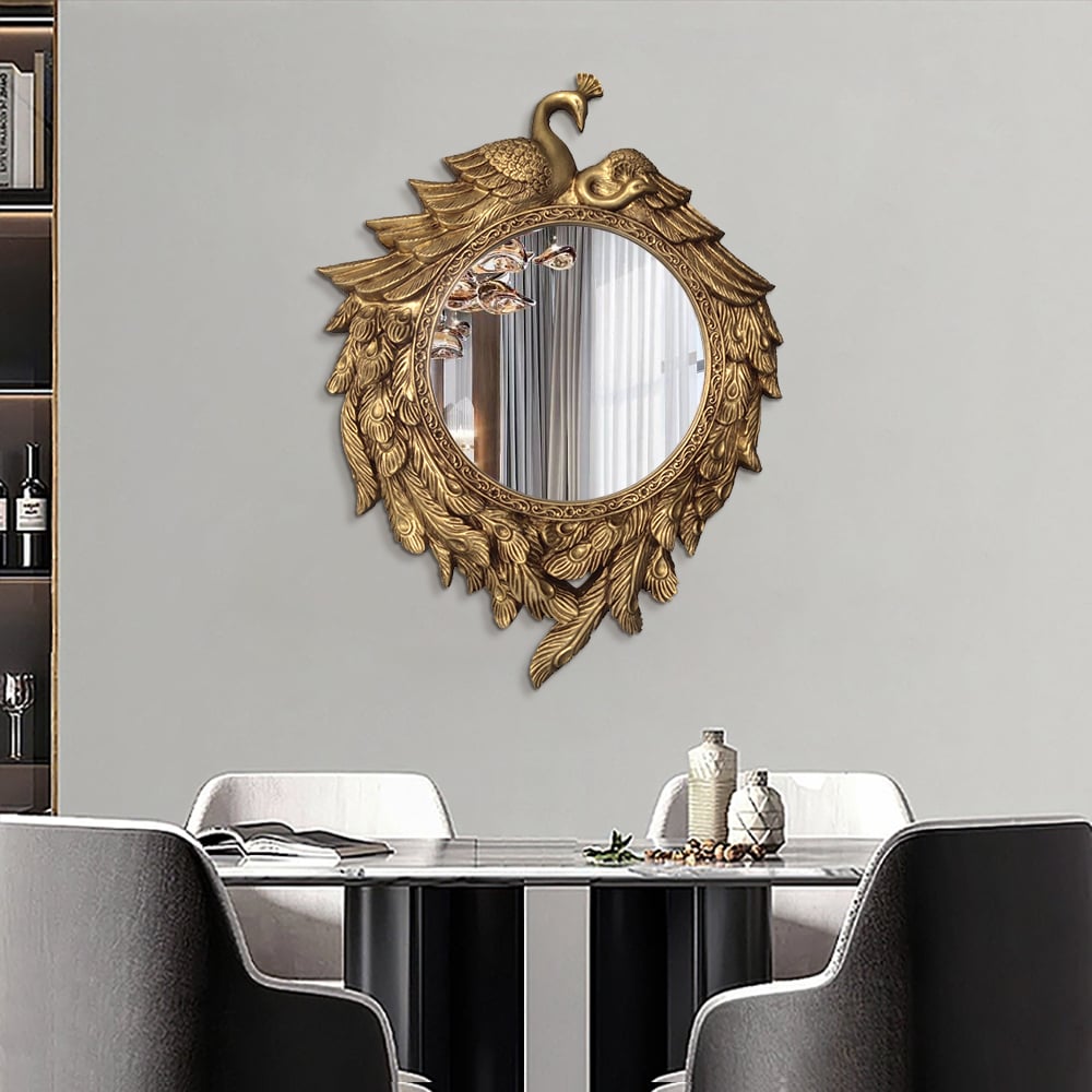 Customer Reviews for 740mm Traditional Peacock Wall Mirror Abstract Resin Decor Art Living Room in Bronze