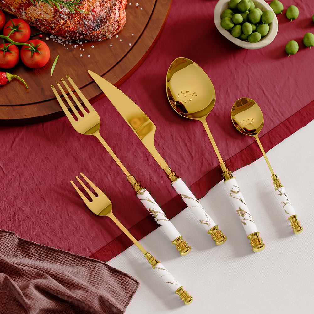 Hodnocení zákazníků pro položku Sada příborů z nerezové oceli 60 kusů s keramickou rukojetí, servis pro 12