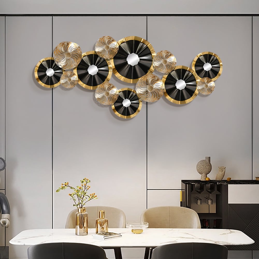 Customer Reviews for Creative Luxury Multi-round Metal Wall Decor Home Hanging Art Multi-color Living Room