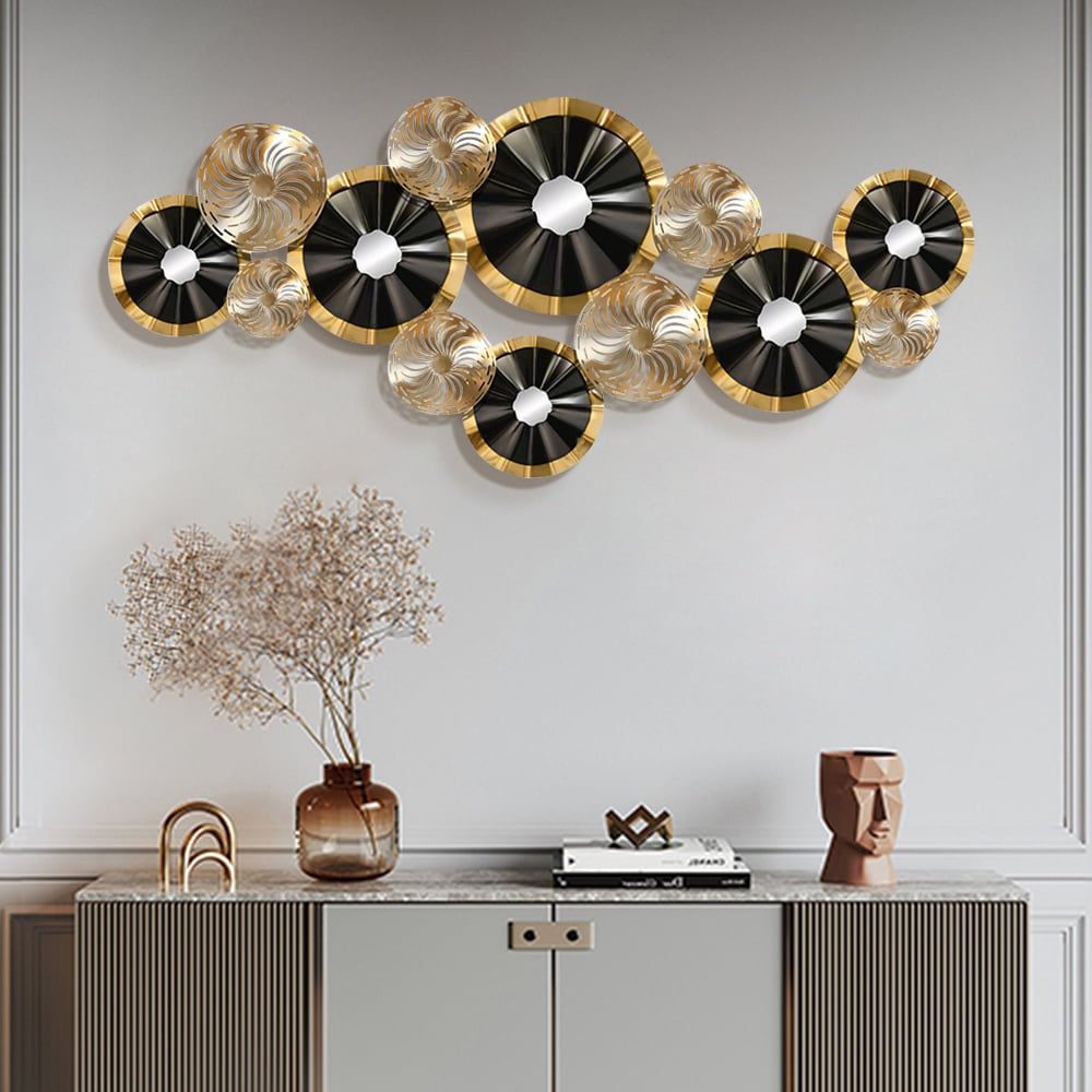 Customer Reviews for Creative Luxury Multi-round Metal Wall Decor Home Hanging Art Multi-color Living Room