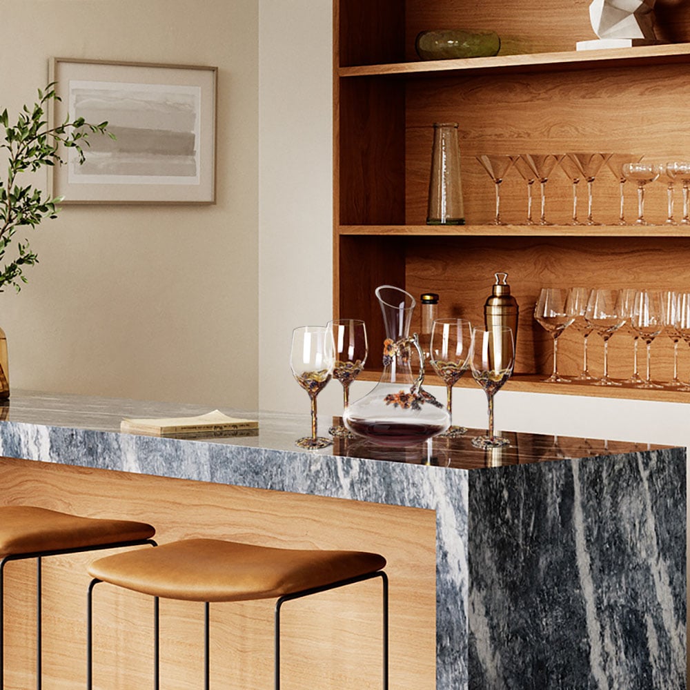 Preguntas y Respuestas para Juego de copas de vino tinto de 5 piezas, exquisito decantador vintage