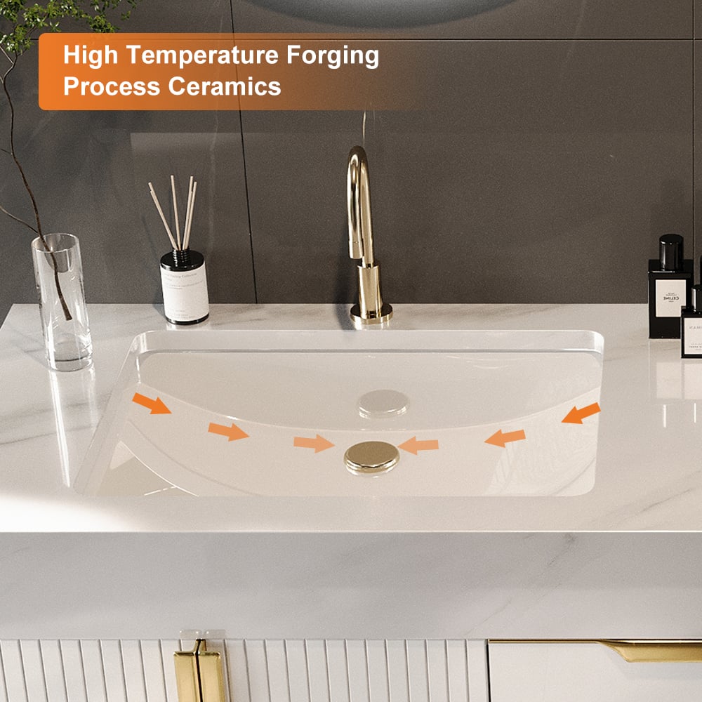 Customer Reviews for Aro 900mm White Freestanding Ceramics Basin Bathroom Vanity Drawers Faux Marble Top